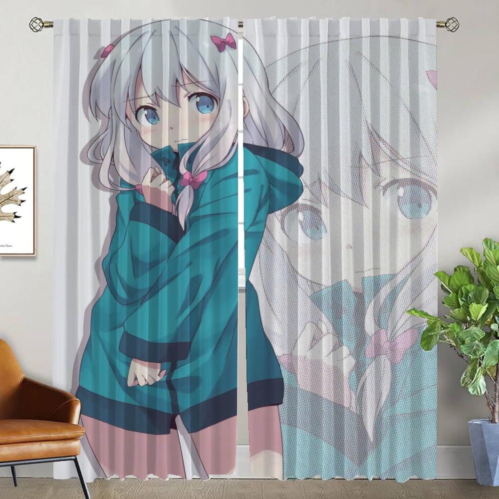 Кухонные шторы для спальни Eromanga Sensei Элегантные шторы для комнаты 2 штуки Оконные шторы Жалюзи Перегородка Украшение на Хэллоуин