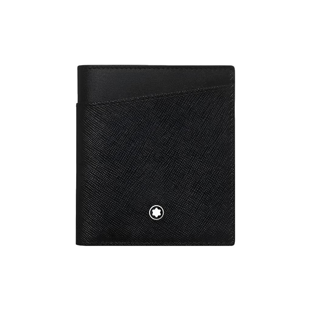 Montblanc Кожаный кошелек с логотипом Мужской кошелек Черный 128583