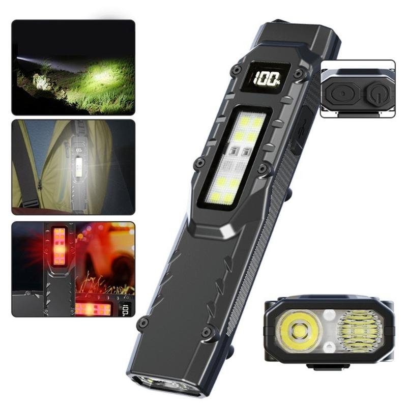 Portable Flashlights with Pen Clip Pocket Light Rechargeable Tactically Flashlights Waterproofs Outdoor Emergency Light