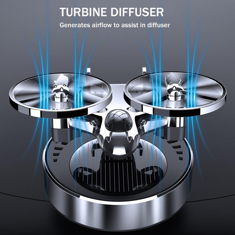 Car Interior Decoration Solar Powered Airplane Rotating Perfume Diffuser Decoration Car Airplane Rotating Air Freshener