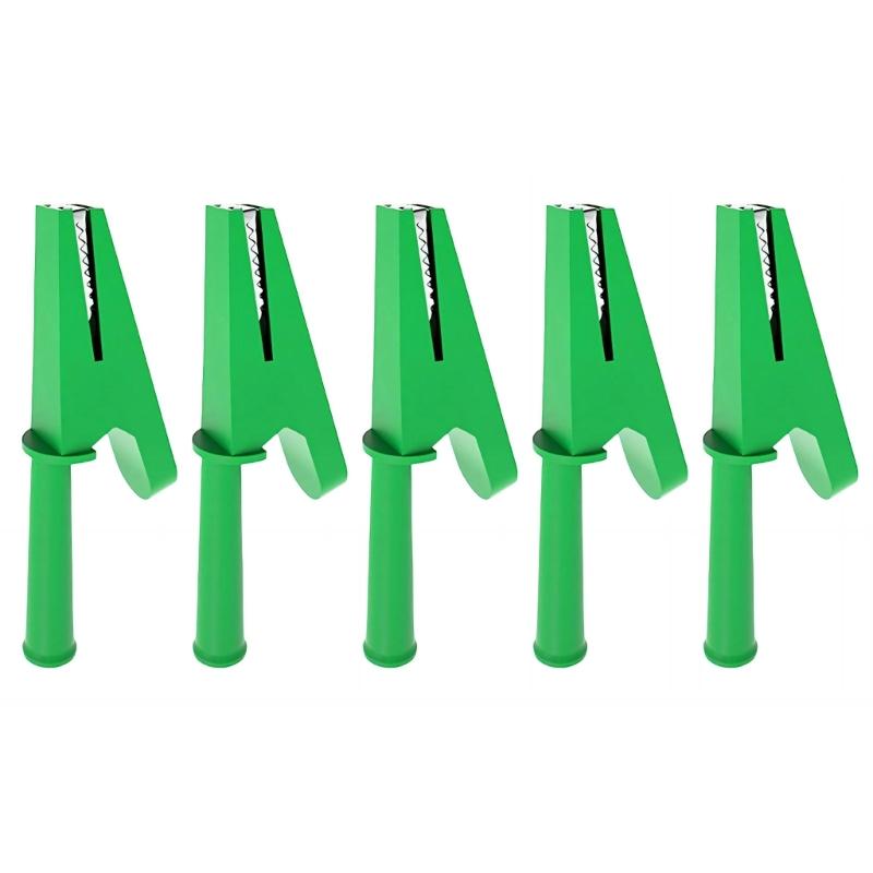 5pcs Insulated Alligator Clip For High Current Power Wire Testing Copper Plated Featuring 4mm Banana Plug Hole
