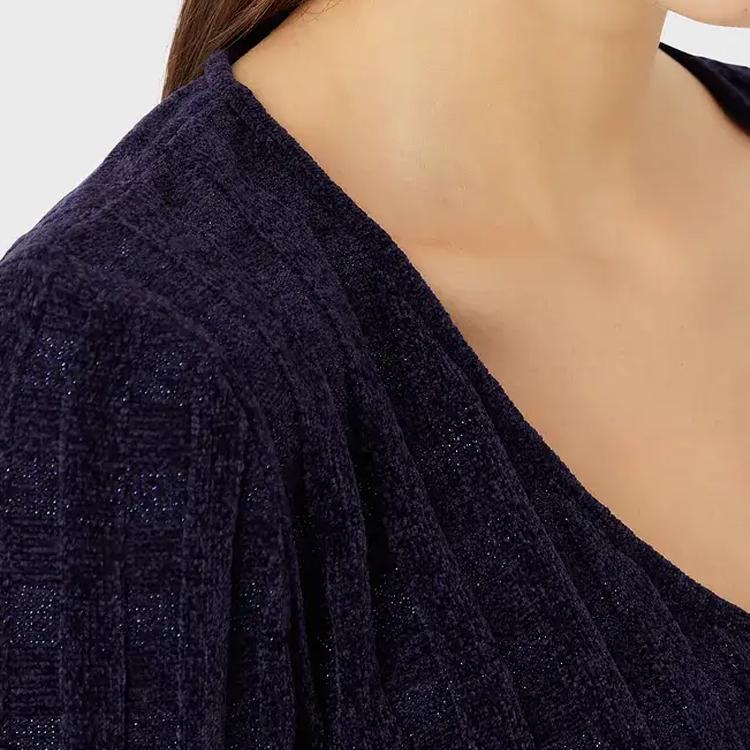 Emporio Armani Однотонный вязаный свитер с V-образным вырезом и длинным рукавом женские топы Фиолетовый 3R2MYA-2MB1Z-10820