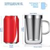 500ML Borosilicate Glass Tea Mug Heat Resistant Coffee Mug Transparent Glass Cup with Infuser and Lid Home Office Drinking Mug