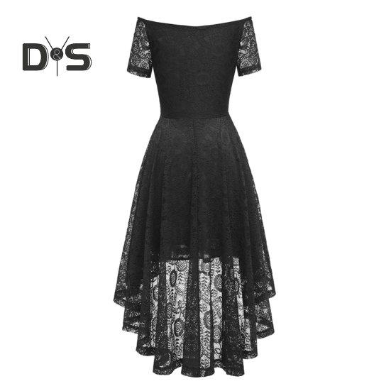 Женское вечернее платье с открытыми плечами, цветочное кружево, нерегулярное платье с высоким низким подолом, V-образным вырезом и коротким рукавом, сплошное цветное свадебное коктейльное вечернее платье