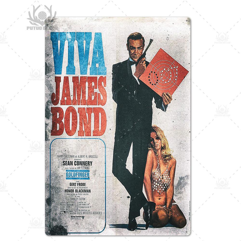 Putuo Декор 007 фильм металлический постер ретро классический фильм металлическая жестяная вывеска металлическая винтажная Настенный декор для бара, паба, клуба, мужская пещера