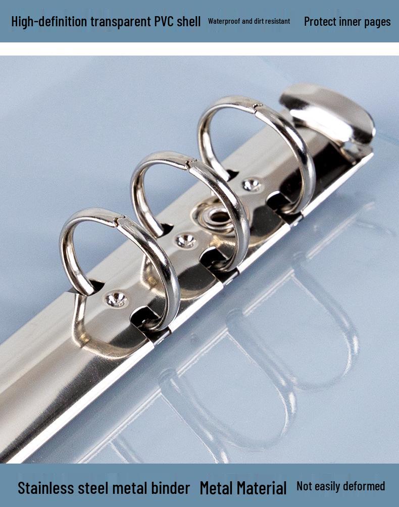 A7/A5/A6/A4/B5 Прозрачный ПВХ планер с кольцевым механизмом и обложкой для блокнота