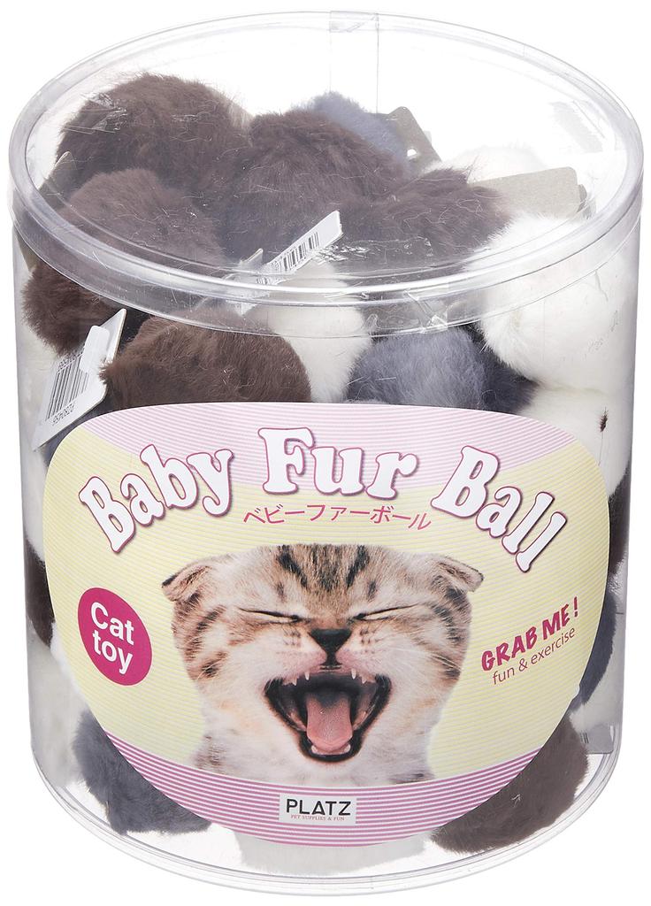 PLATZ PET SUPPLIES FUN Cat Toy Cat Toy Baby Fur Ball Canister 60 Pieces &