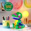 1 Set Paint Your Own Dinosaur Lamp Kit with Colors Pigments Paintbrush Palette Apron Kids DIY Color Painting Dino