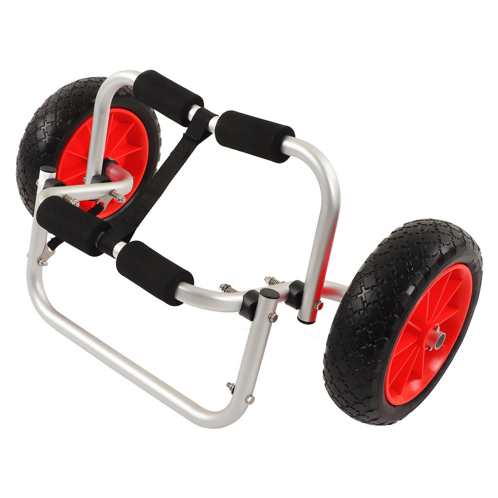 Kayak Trolley Aviation Aluminum 25cm Diameter PU Wheel Adjustable Folding Boat Carrier Cart