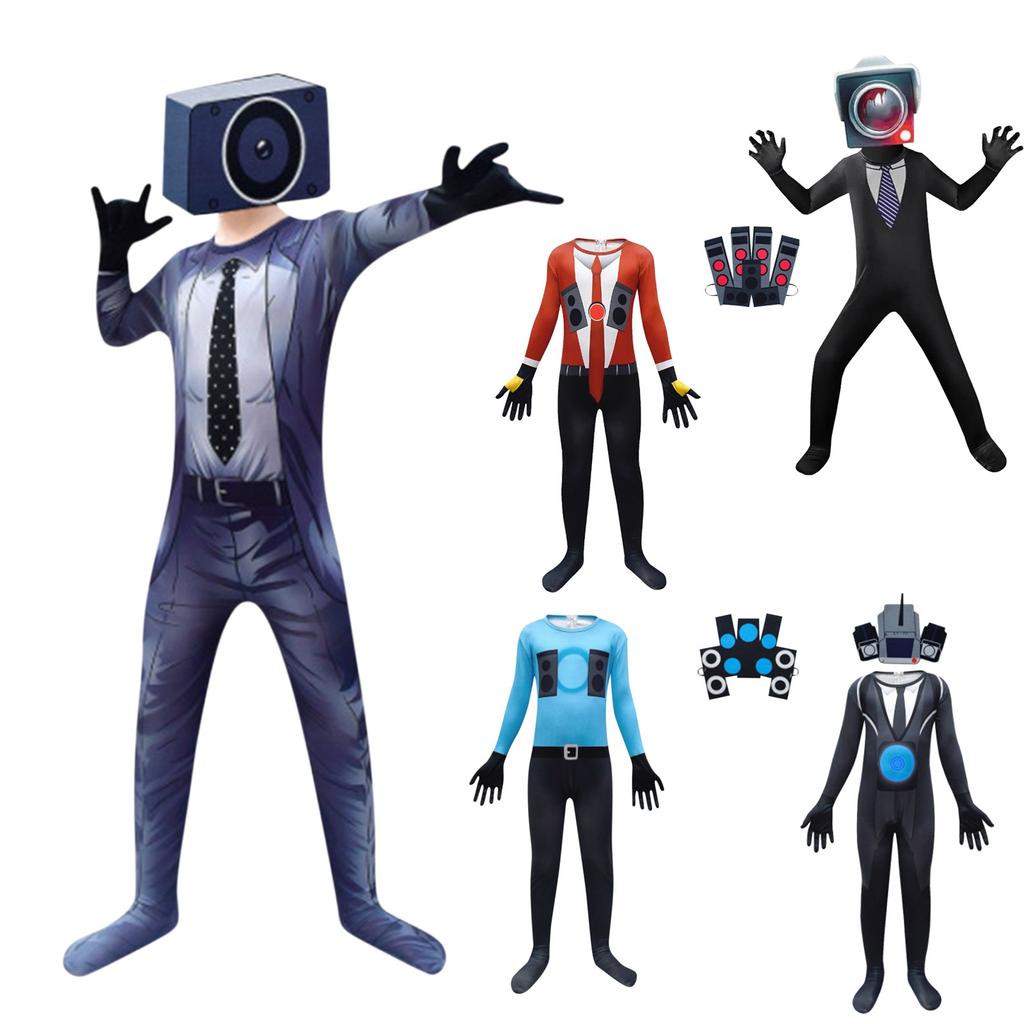 Halloween Cosplay Party Bodysuits With Headwear Cartoon Game Outfit