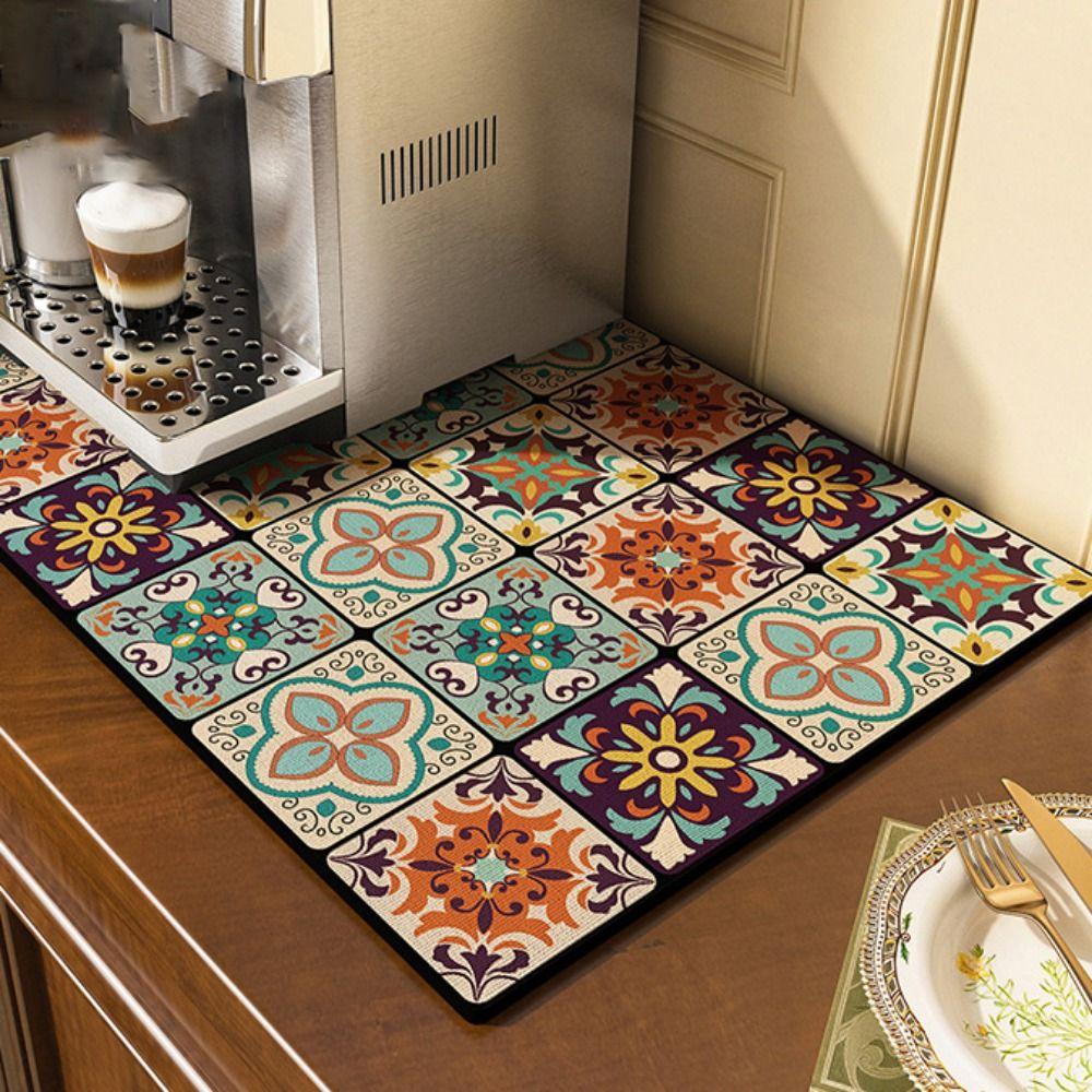 Diatom Mud Heat Resistant Absorbent Quickly Dry Coffee Mat Placemat Tableware Pad Dish Drying Mat