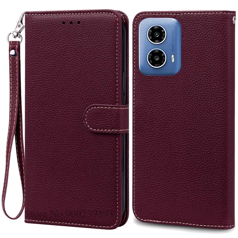 Для Moto G34 5G чехол кожаный кошелек раскладной телефон чехол для Motorola G34 5G чехол книжка чехол для Moto G34 чехол Fundas Shell