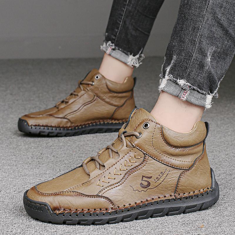 Новые мужские ботинки из натуральной кожи ручной работы, кроссовки уличного дизайна, мужская дышащая повседневная кожаная обувь, мужские ботильоны, большой размер 48