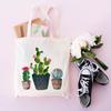 Многоразовая сумка для покупок с кактусом, милая сумка для студенческих книг, сумки из ткани, холщовые женские сумки на плечо, сумки