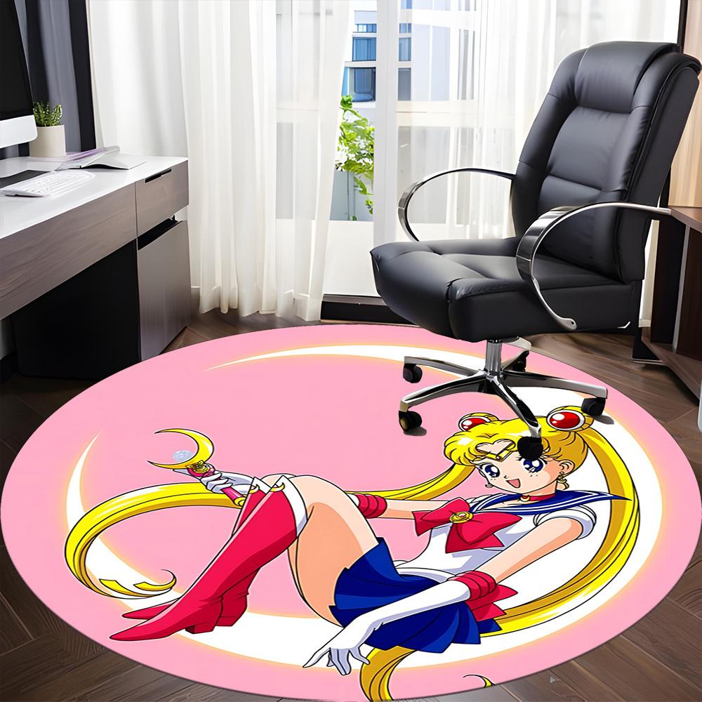 1 шт. Круглый ковер Sailor Moon Eternal для офиса, под офисные стулья, спальни, гостиной, домашний декор a0926156