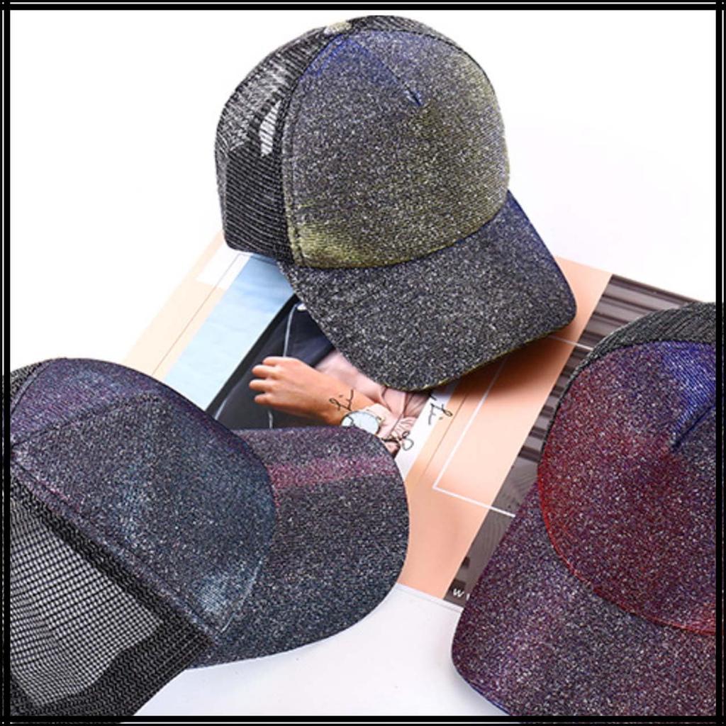 Градиентная шапка CZ058 [Белый Клык], Спортивная, Блестящая, Кепка, Сетка, Стильная, Цветная, Женская, (Вино)