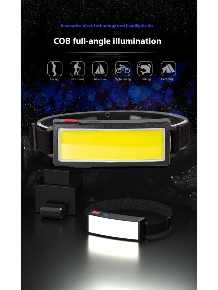 Перезаряжаемый 180° Налобный фонарь COB LED Супер яркий Налобный фонарь Для улицы Водонепроницаемый Для бега Рыбалки Кемпинга Туризма Налобный фонарь