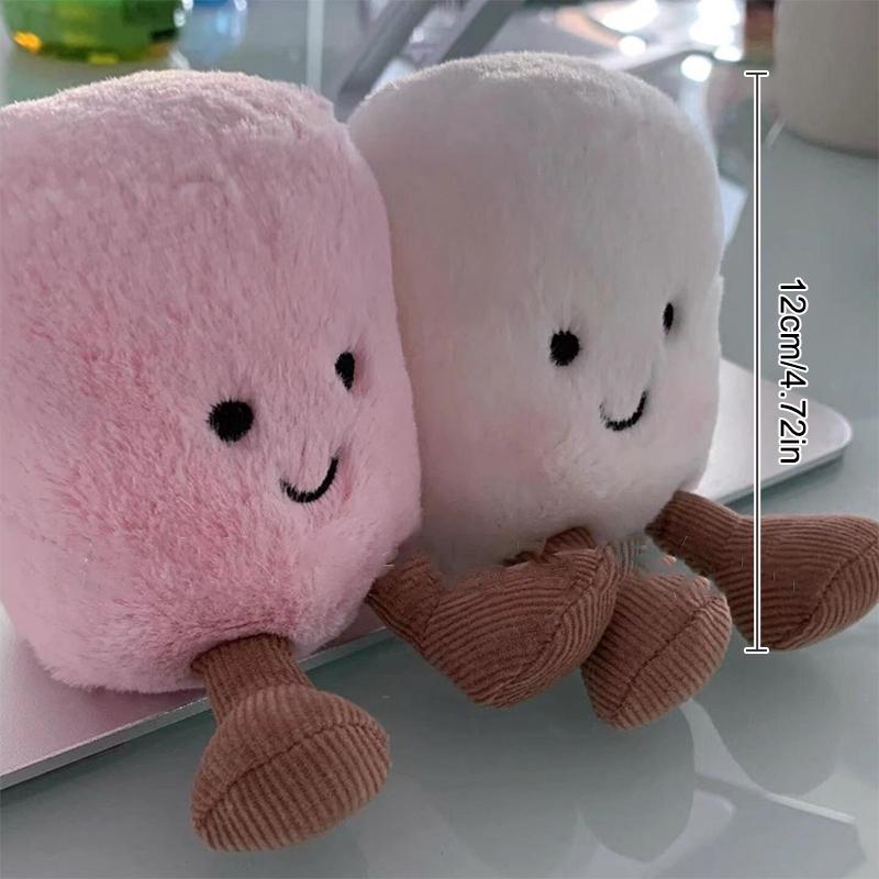 Брелок в виде забавного зефира в виде сладкой ваты, двухцветный, милый, мягкий, двухцветный, брелок в виде сумки, плюшевой куклы, подвески для автомобиля, праздничные подарки