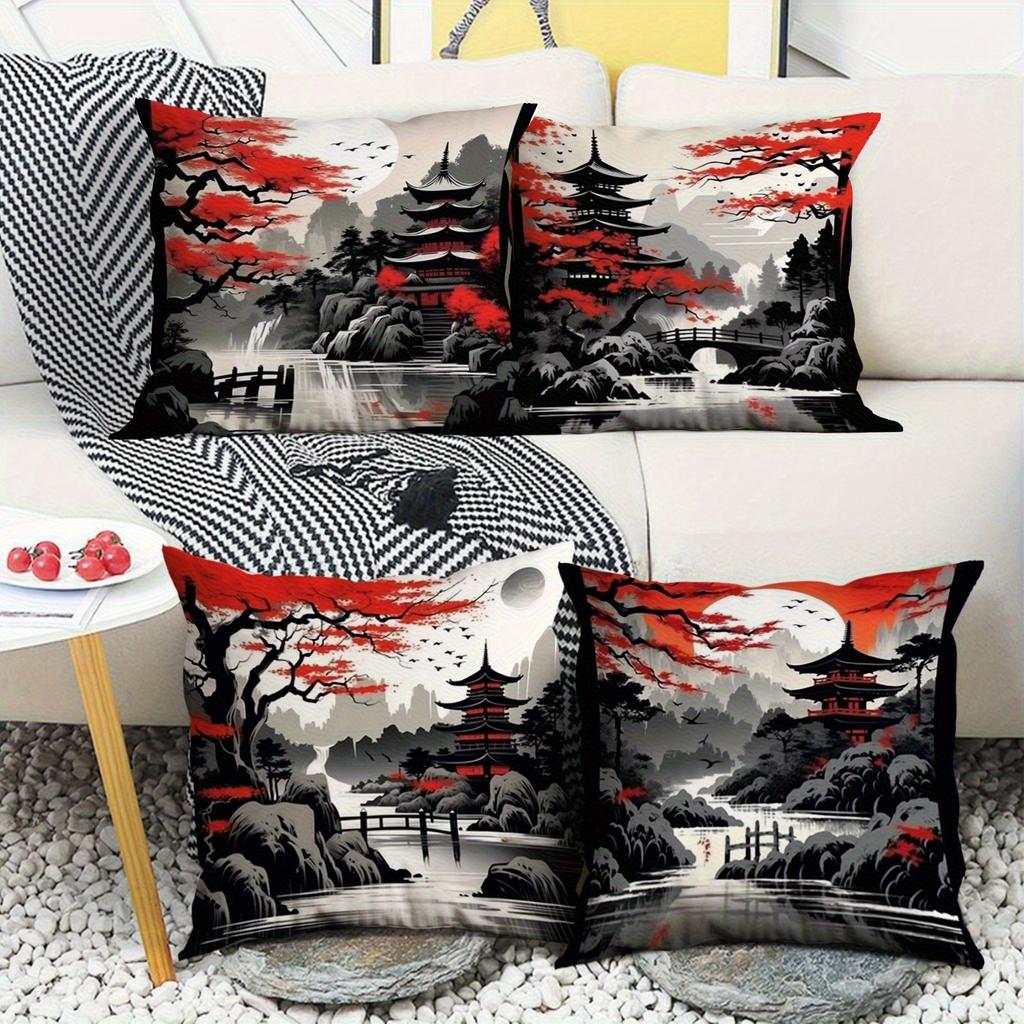 1Pc Abstract Style Decorative Pillowcase, Cushion Cover For Living Room Sofa Bedroom Casual Home Decor