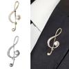 Zircon Musical Note Brooch Simple Musical Signs Faux Pearl Brooch Lapel Pins for Men Women Concert Accessories Gift Jewelry