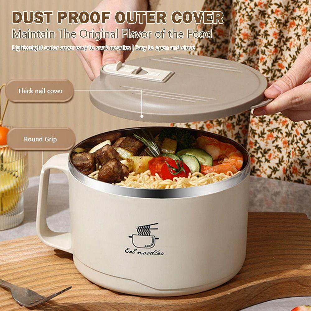 1100/1700ml Ramen Bowl Large Capacity Dormitory Lunch Box Durable Soup Cups On-the-Go
