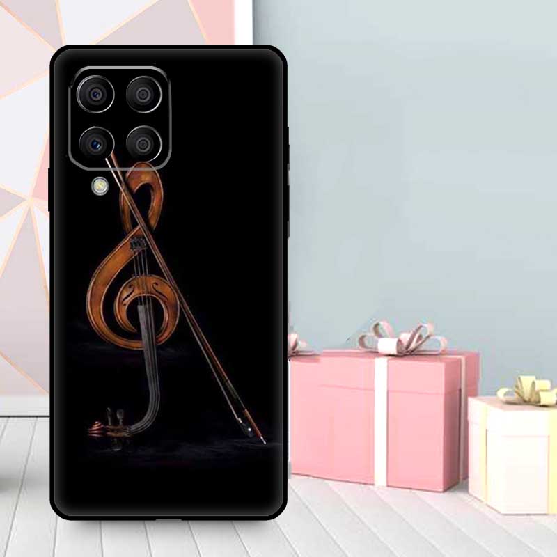 Elegant Violins Bow Sheet Music Case For Samsung Galaxy M56 M52 M32 M53 M16 M11 M21 M31 M35 M12 M13 M14 M15 M36 M55 M34 M54