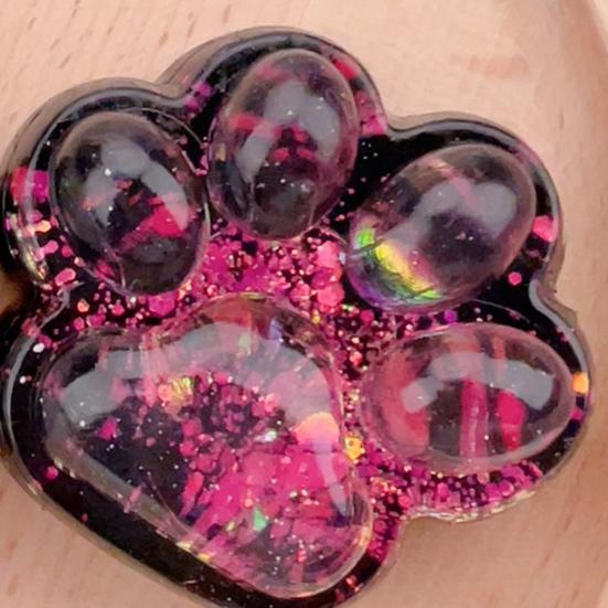 Clear Cat Paw Squeeze Toy Anxiety Stress Relief Glitter Kitten Paw Pinch Sensory Toy Kids Teens Adults Soft Stress Ball Animal Paw Fidget Toy