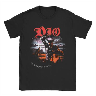 Мужская футболка Dio Band Винтажная 100% Хлопок Футболки с коротким рукавом Круглый воротник Одежда Большого размера - Мужская Летняя Хлопковая Граф...