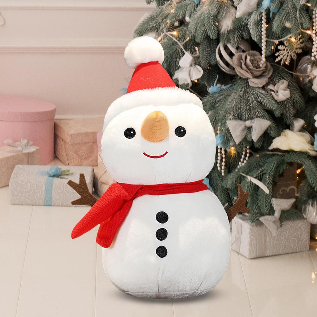Snowman Plush Toy, Stuffed Doll, Hug Back Cushion, Cartoon Throw for Holiday Indoor Decor Gifts