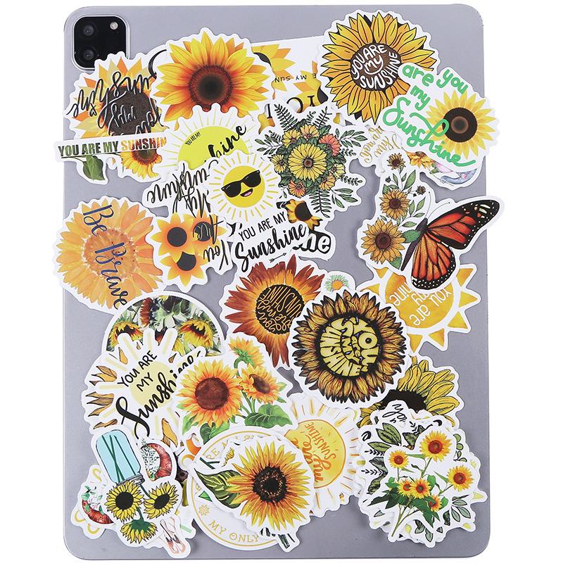 50Pcs Sunflower Stickers Decals You are My Sunshine Stickers for Kids Teens Adults Waterproof Vinyl Stickers for Laptop Water Bottle Guitar Scrapbo