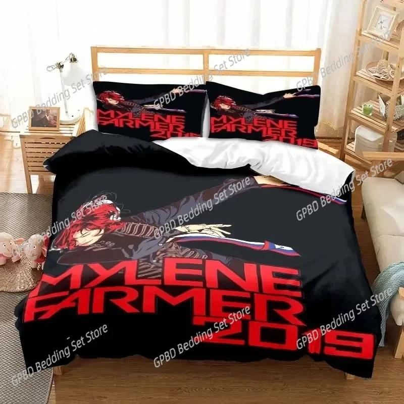 Постельное белье Mylene Farmer 3D-печать Подходит для спальни Комплект с пододеяльником и наволочками Детский домашний текстиль