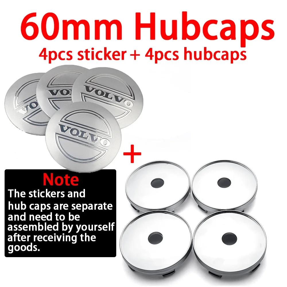 4pcs 56/60/64mm Car Wheel hub Center Cap Badge Covers Sticker For Volvo Rdesign V60 V40 XC90 S60 C30 XC60 V50 V70 S90 Olestar