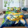 Комплект постельного белья с изображением рыб кои размера King Queen и рыбок удачи, красочный 3D-принт, детский комплект постельного белья из полиэстера