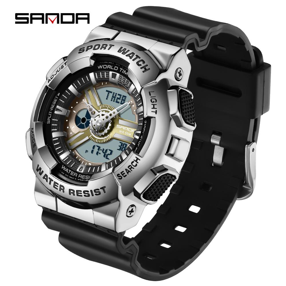 SANDA новая пара 9004/3137 Fantasy красочные мужские и женские часы модные трендовые часы с двойным дисплеем уличные часы с ночным светом