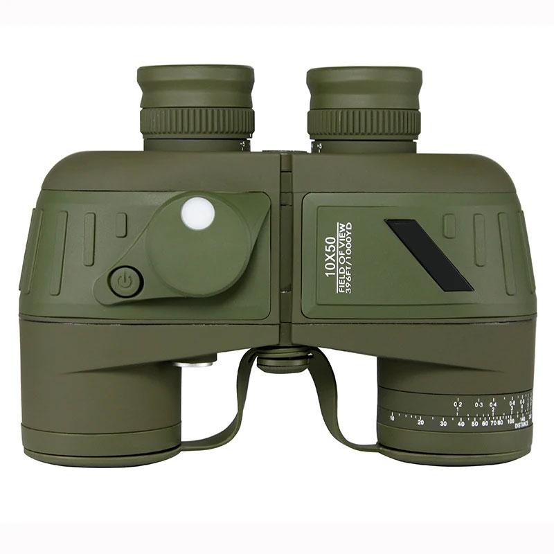 Binoculars Hd 10x50 With Compass Rangefinder Professional Waterproof Powerful High Power Telescope Boating Bird Watching Hunting