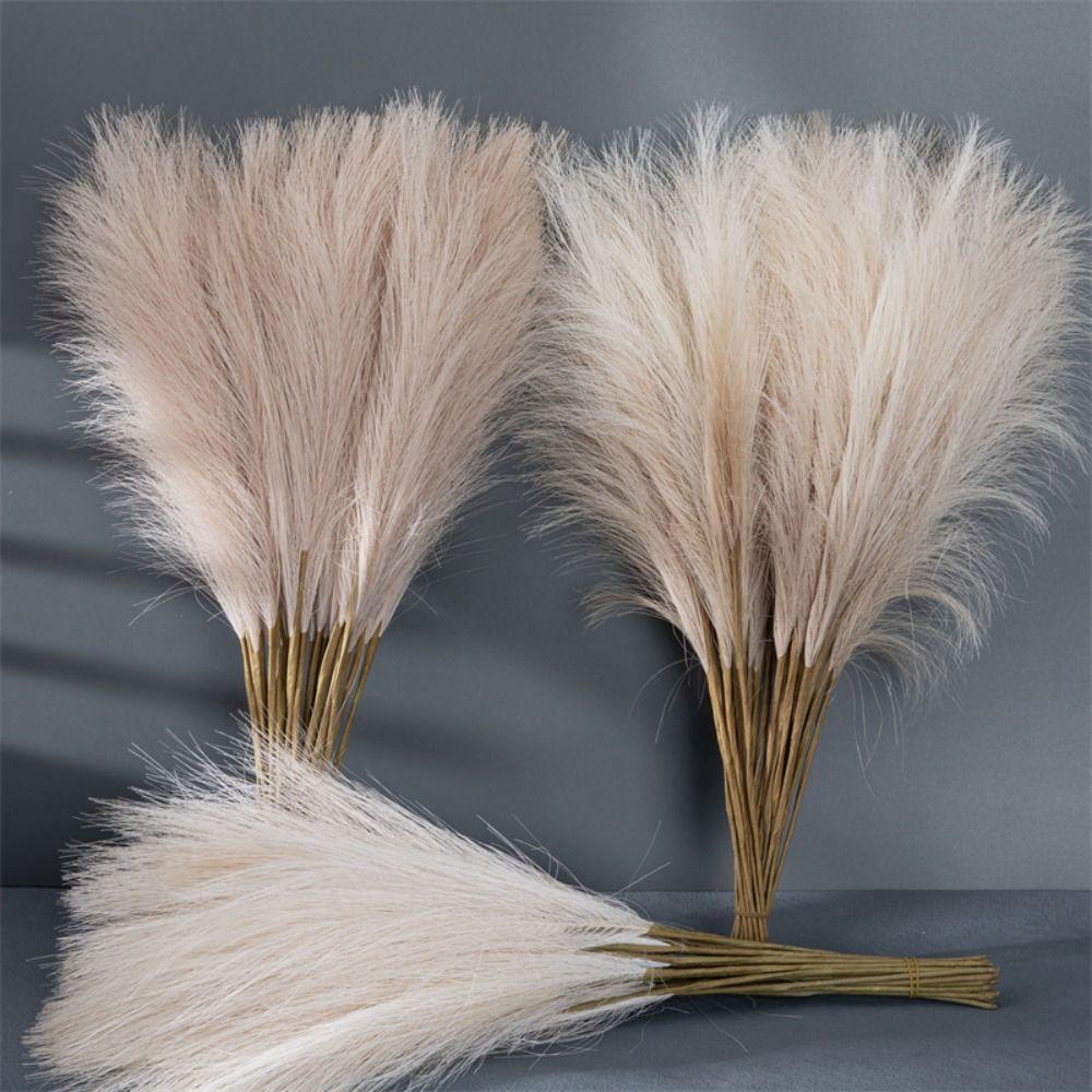 10PCS/Set 55CM Fluffy Pampas Grass DIY Fake Plant Reed Simple Artificial Plants  Wedding Party