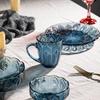 LOVWISH Ins Style Peacock Feather Glass Mug Set
