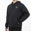 Puma Luxe Aop Hoodie With All-Over Logo Print Men Hoodie Black 534409-01