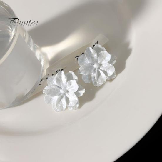 Женские серьги-гвоздики с цветами, антиаллергенные, антикоррозийные, легкие, изысканные, из нержавеющей стали, украшения для ушей, ювелирные изделия, женские серьги для выпускного вечера, вечерние вечеринки