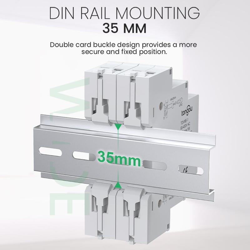 Mini Modular Din Rail Mount Three Phase Voltage Meter with LED Digital Display - Ac 60V-450V Gauge Indicator Detector by TONGOU