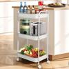 Kitchen Cart with Casters, Kitchen Rack [All-alloy Construction] Slim Cart for Small Items and Small Spaces, Perfect for Storing PET Bottles, Next To