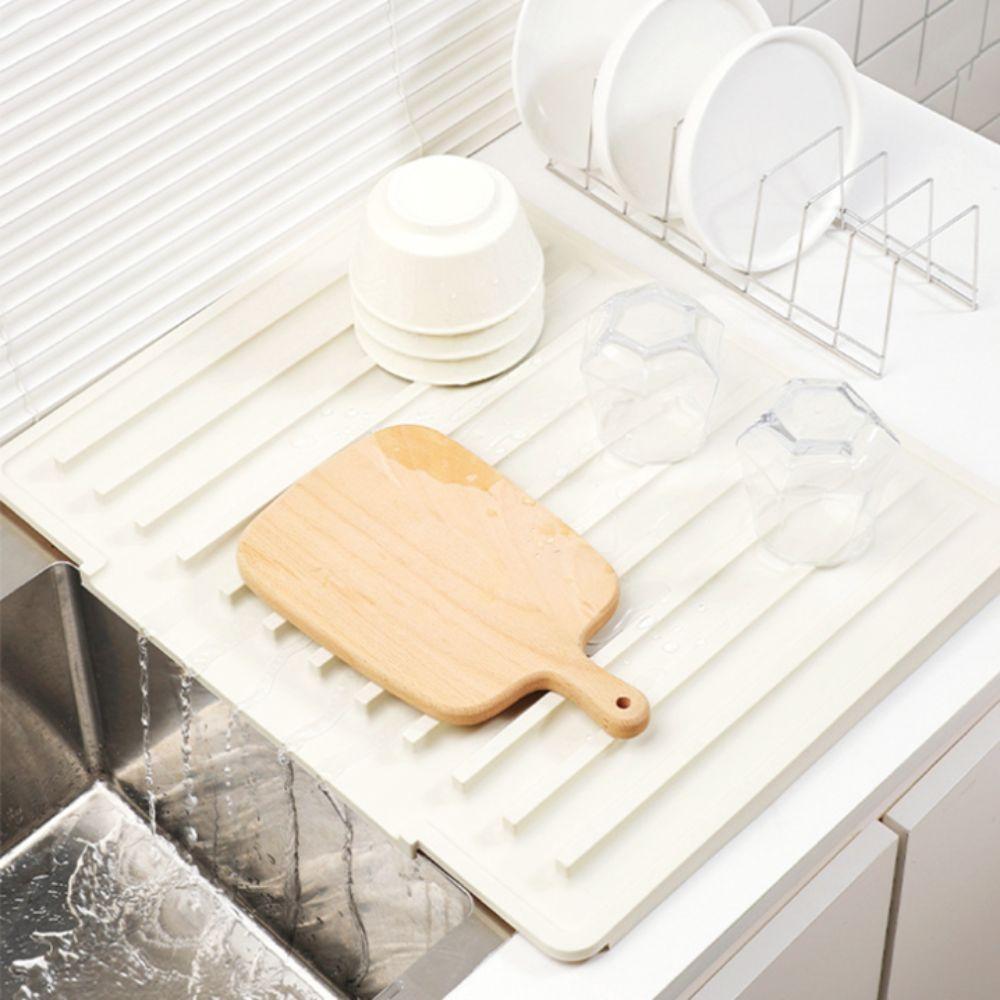 Non-slip Silicone Dish Drying Mat Slope Diversion Design Pot Holder  Glassware