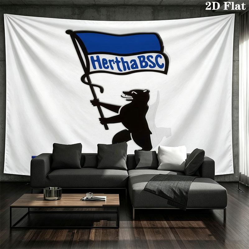 Hertha BSC Custom Name Wall Tapestry Aesthetic Wall Hanging Printed Fabric Blanket Decorative Tapestries for Bedroom Living Room Home Decor