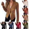 Womens Faux Suede Long Sleeve Long Sleeve Open Front Cropped Casual Jacket Coat Outwear With Pockets