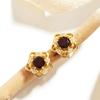 925 Sterling Silver Jewelry Set Flower Design Yellow Clasp Earring Ring Natural Red Garnet Gemstones Fine Jewelry for Women Girls Gift