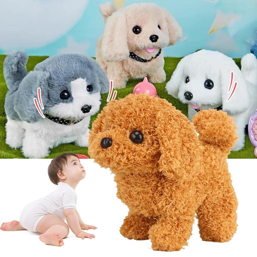 Pop Meow 2025 New Simulation Pet Dog Plush Toy, Interactive Robot Toy Multifunctional Educational Toy with Voice and Action Functions, Role-Playing