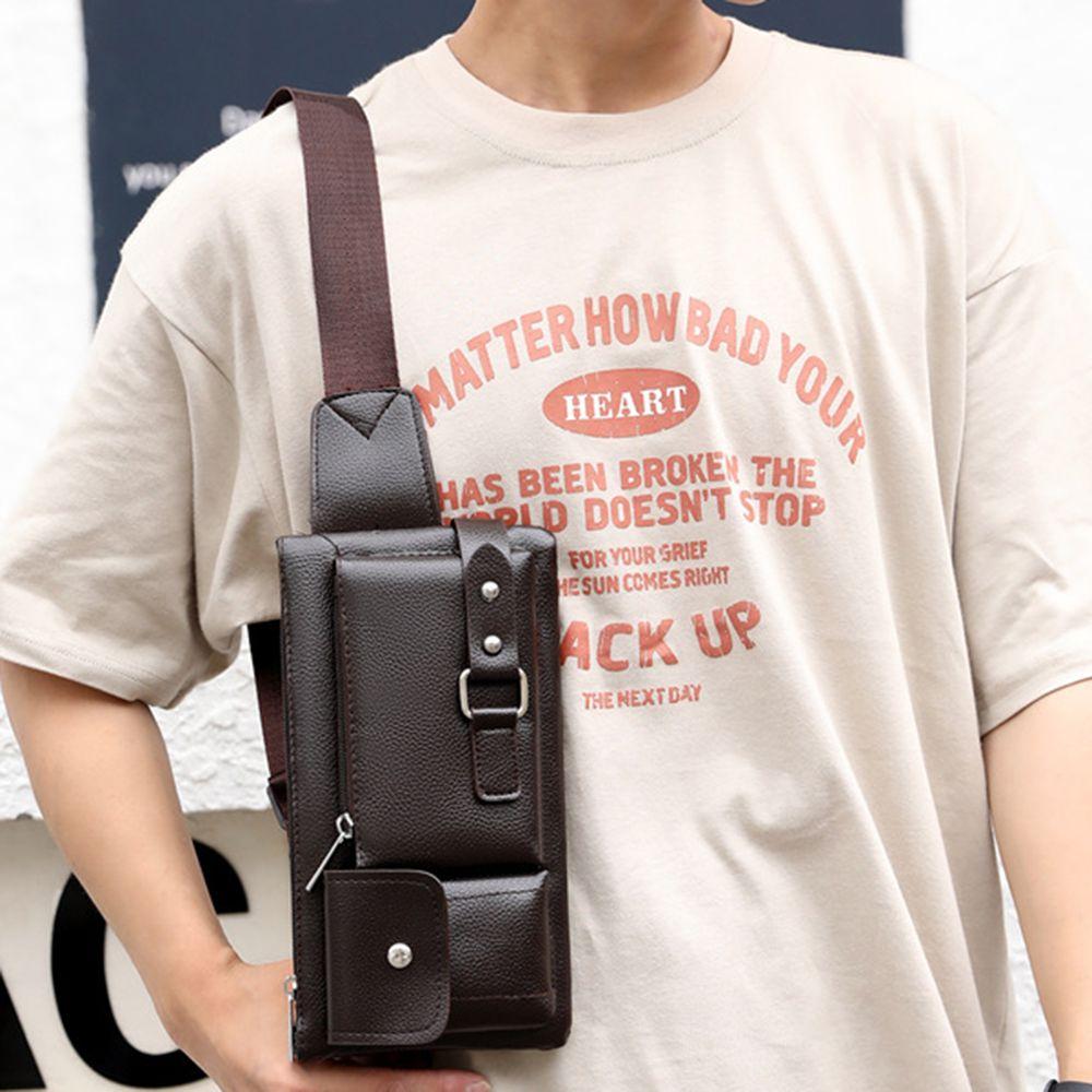 Модные мужские поясные сумки для спорта на открытом воздухе Поясная сумка из кожи Сумка для мобильного телефона Сумка на грудь