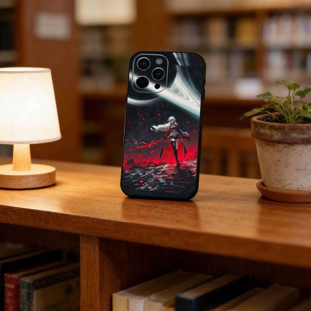 Чехол для телефона с аниме-богиней для iPhone 17, 16, 15, 14, 13, 12, 11 Plus, Pro Max, Другие Мягкий черный чехол