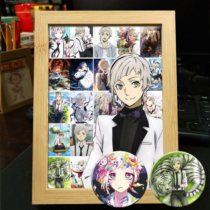 Рамка для фото в стиле аниме Bungo Stray Dogs: Дазай Осаму, Рюносуке Акутагава, Накахара Чуя - готовый стенд для фотоколлажа в подарок