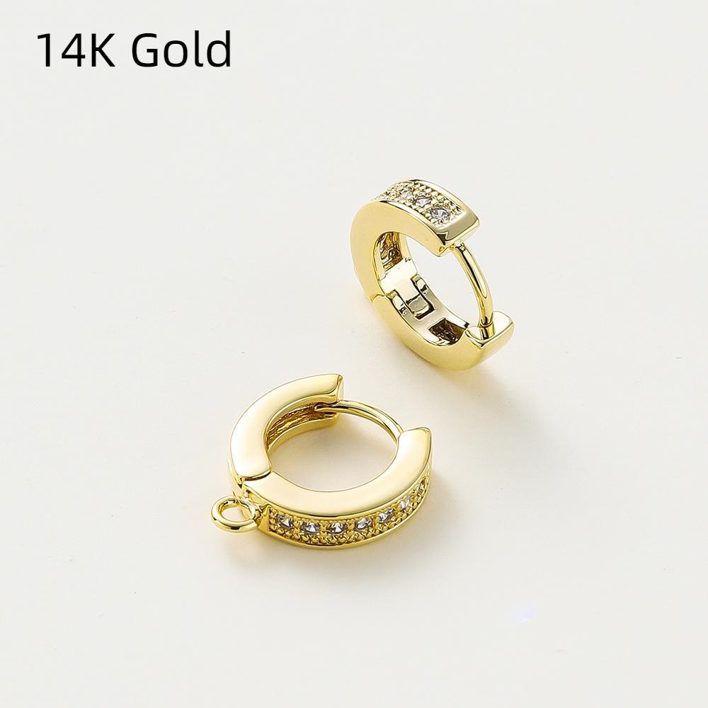1 пара 14-каратного/18-каратного золота, латунные серьги с инкрустацией цирконом для изготовления ювелирных изделий, принадлежности для женщин, подарки